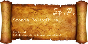 Szonda Polixéna névjegykártya